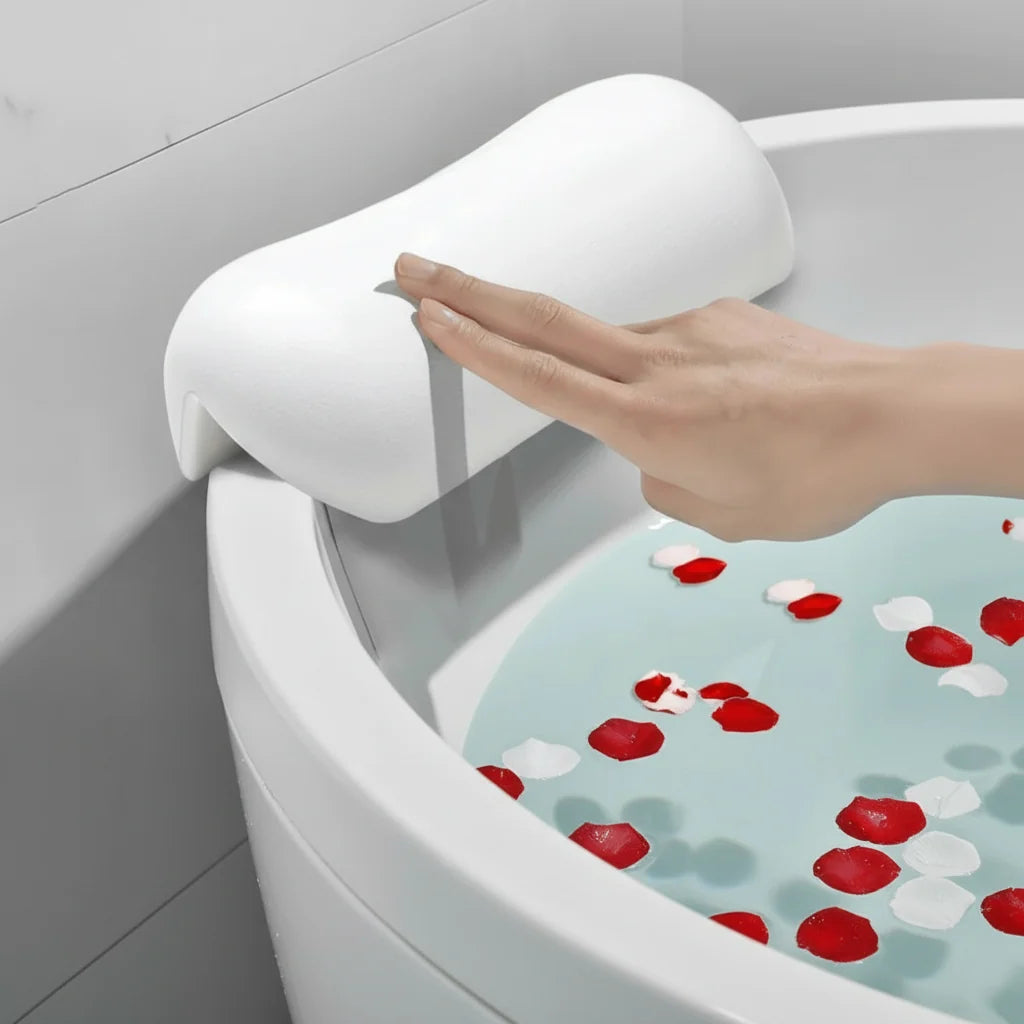 Bath Pillow Contoured Foam Non-Slip Suction Cups
