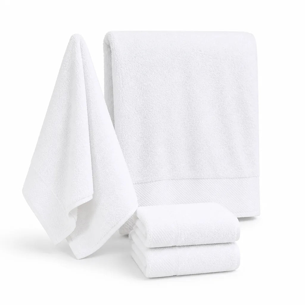 Bath Towel Set 100% Cotton Plush Absorbent