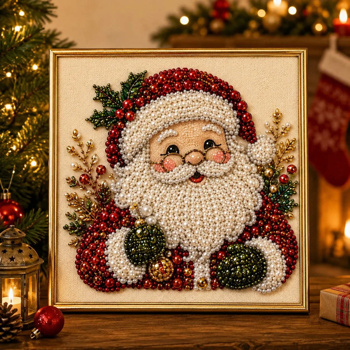 Bead Art Kit Christmas Pearl Beads With Display Frame
