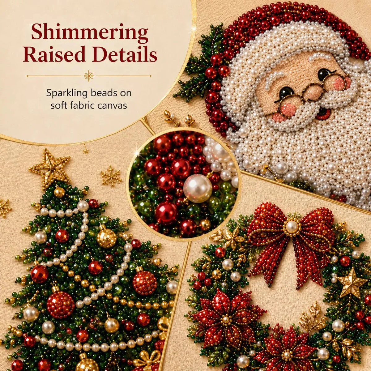 Bead Art Kit Christmas Pearl Beads With Display Frame