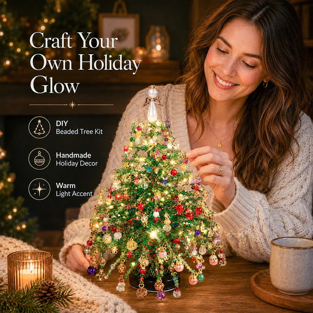 Beaded Tree Craft Kit Warm Light String Included