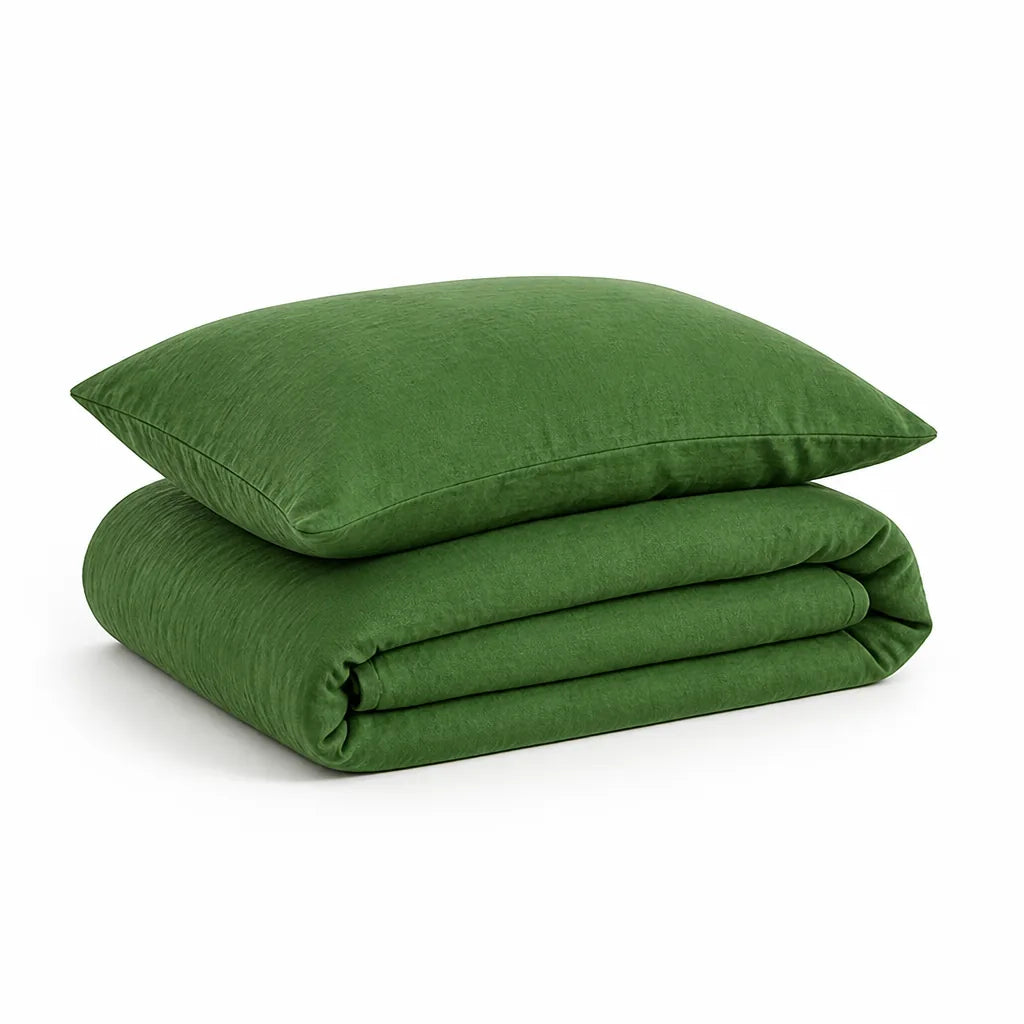 Bedding Set Breathable Cotton-Linen Duvet Cover & Pillowcases