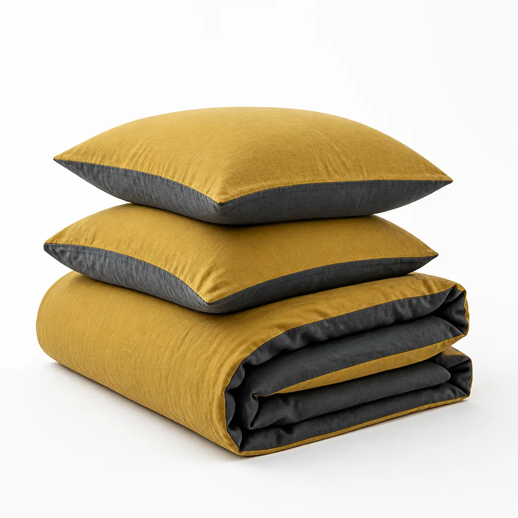Bedding Set Breathable Cotton-Linen Duvet Cover & Pillowcases
