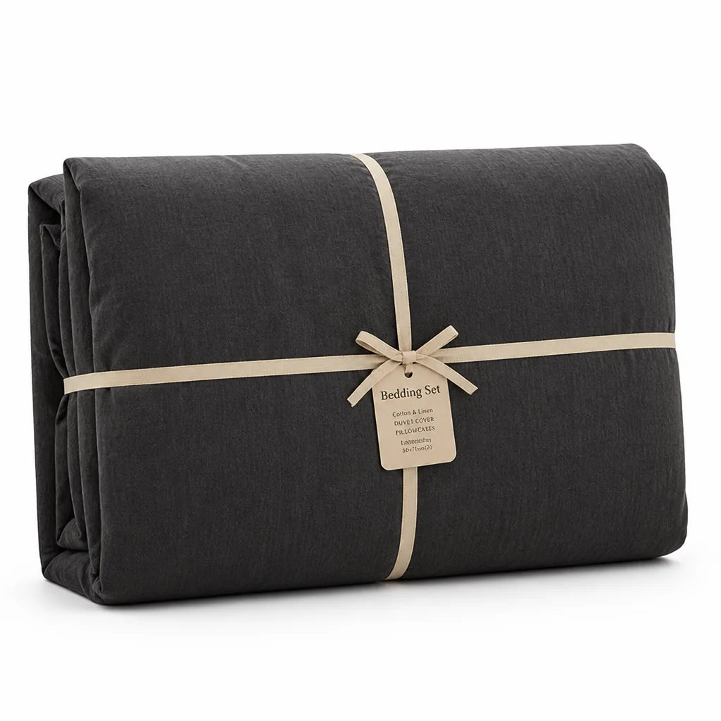 Bedding Set Breathable Cotton-Linen Duvet Cover & Pillowcases