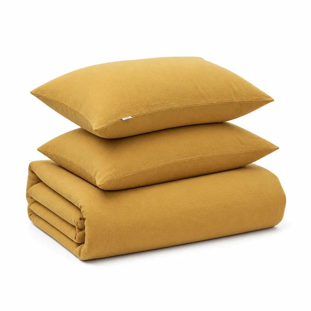 Bedding Set Breathable Cotton-Linen Duvet Cover & Pillowcases