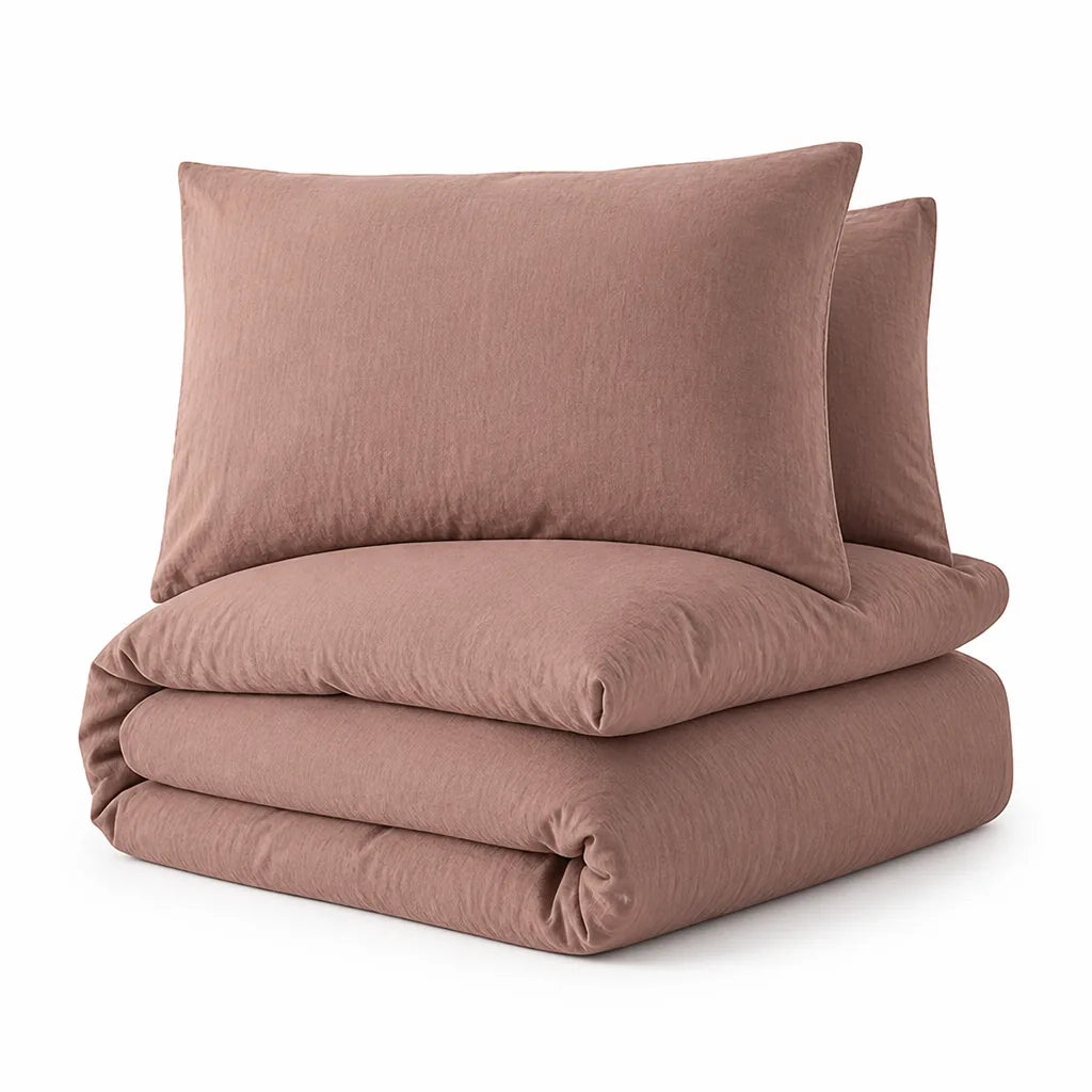 Bedding Set Breathable Cotton-Linen Duvet Cover & Pillowcases