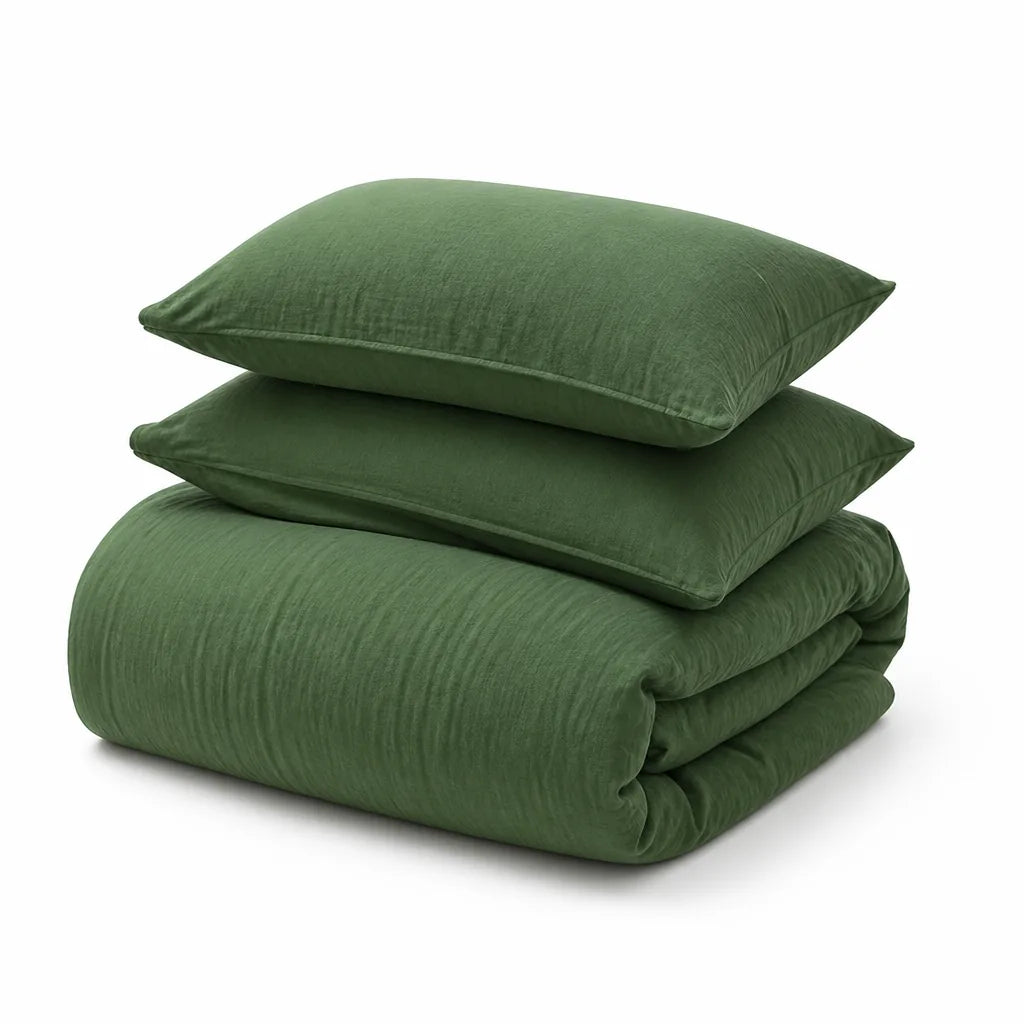 Bedding Set Breathable Cotton-Linen Duvet Cover & Pillowcases