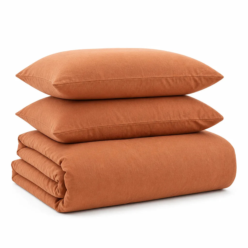 Bedding Set Breathable Cotton-Linen Duvet Cover & Pillowcases