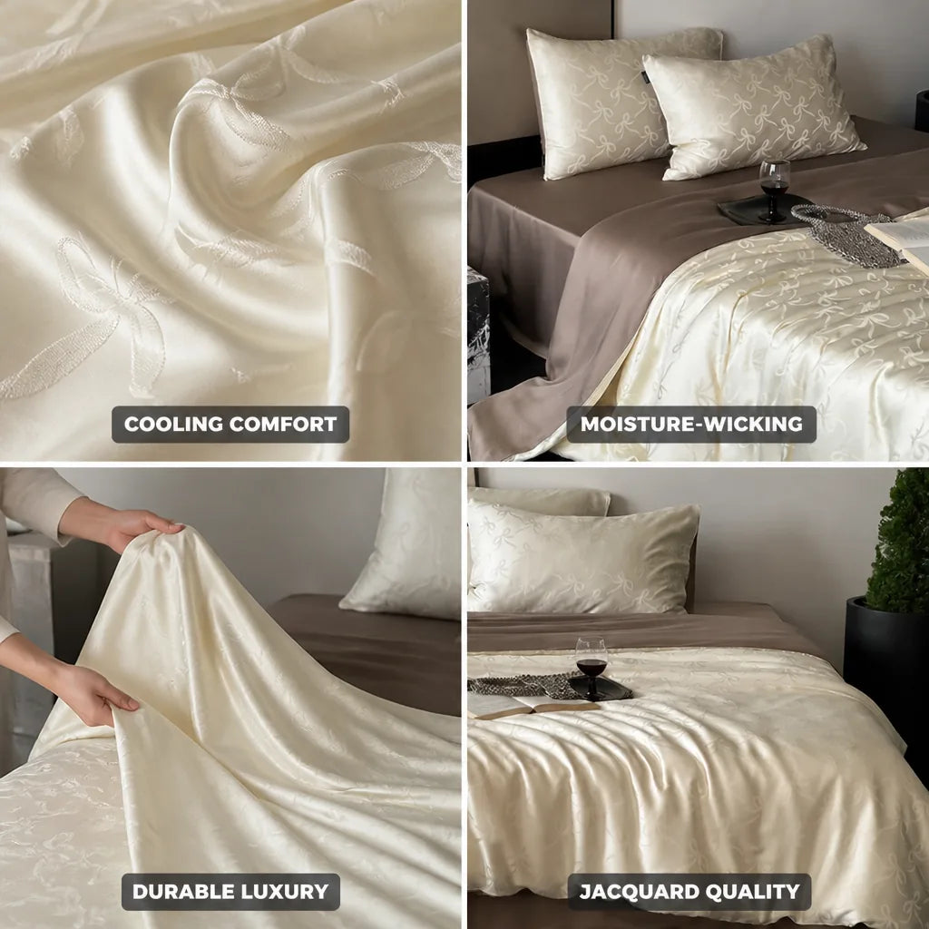 Bedding Set Lyocell Cooling Jacquard 4 Piece