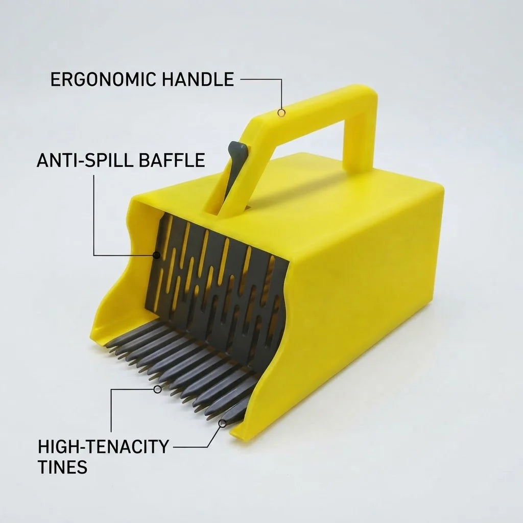Berry Picker Comb-Style Rake with Collection Box Lightweight PLA
