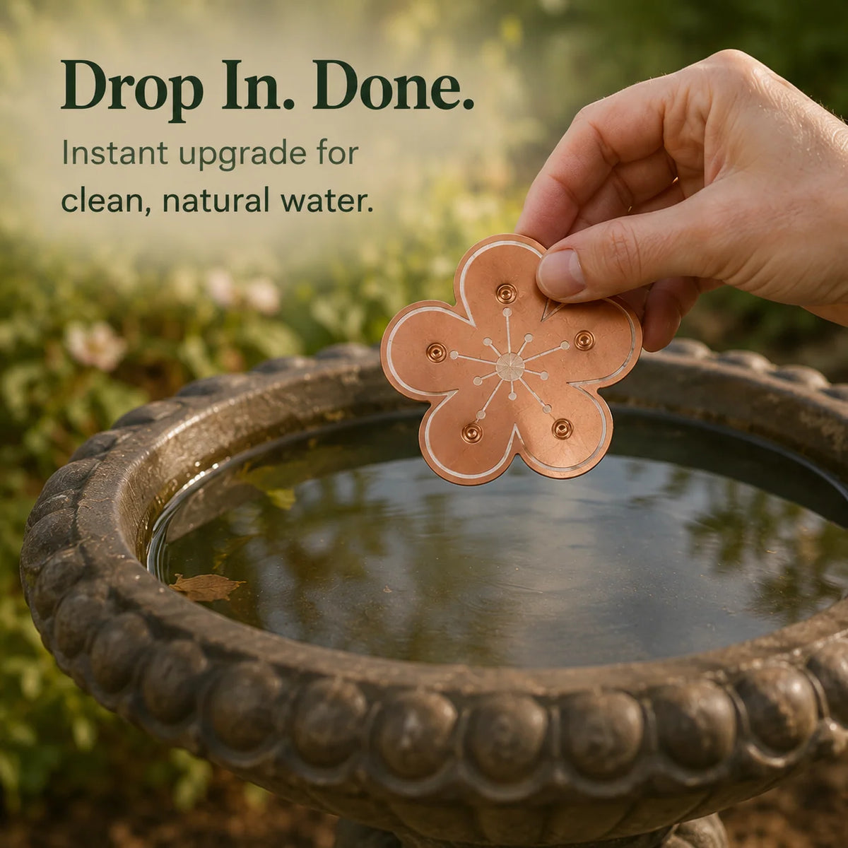 Bird Bath Algae Control Disc Copper Alloy Floating