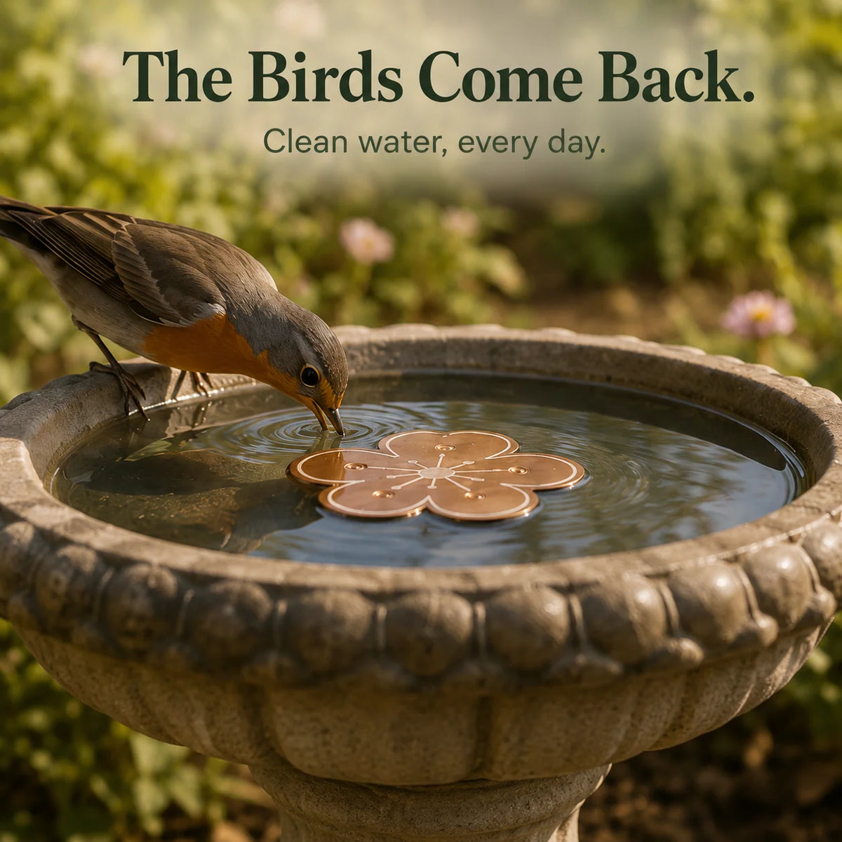 Bird Bath Algae Control Disc Copper Alloy Floating