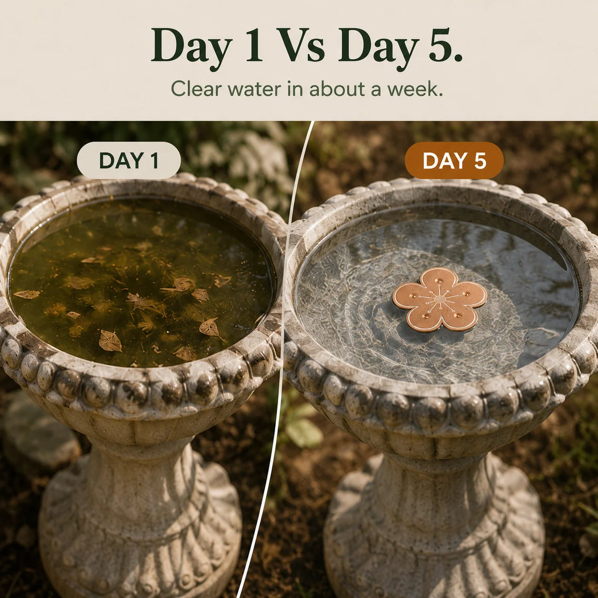 Bird Bath Algae Control Disc Copper Alloy Floating
