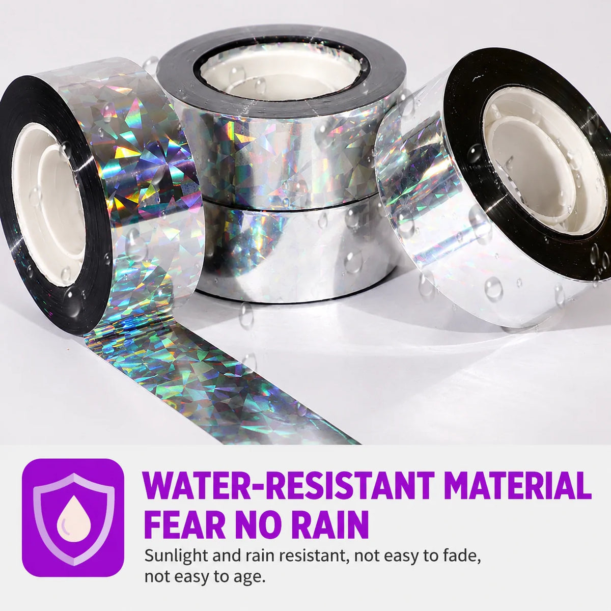 Bird Deterrent Tape Holographic Weather-Resistant 2-Roll Set
