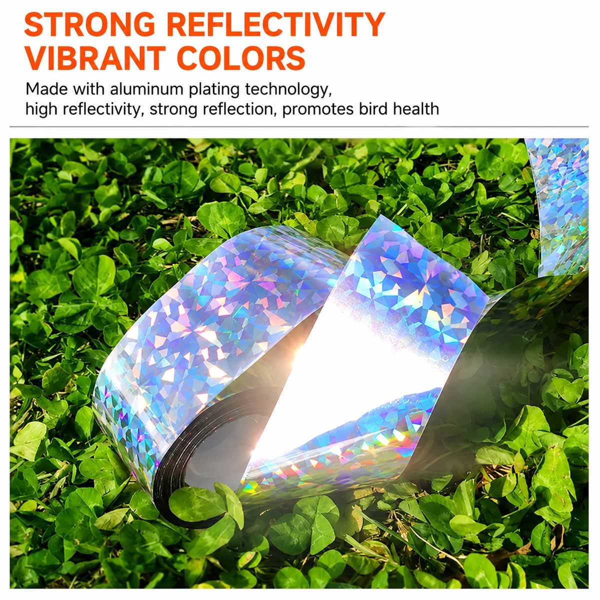 Bird Deterrent Tape Holographic Weather-Resistant 2-Roll Set