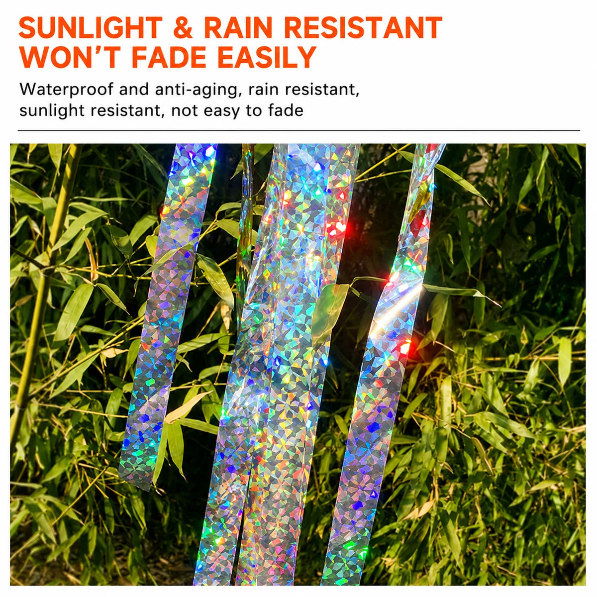 Bird Deterrent Tape Holographic Weather-Resistant 2-Roll Set