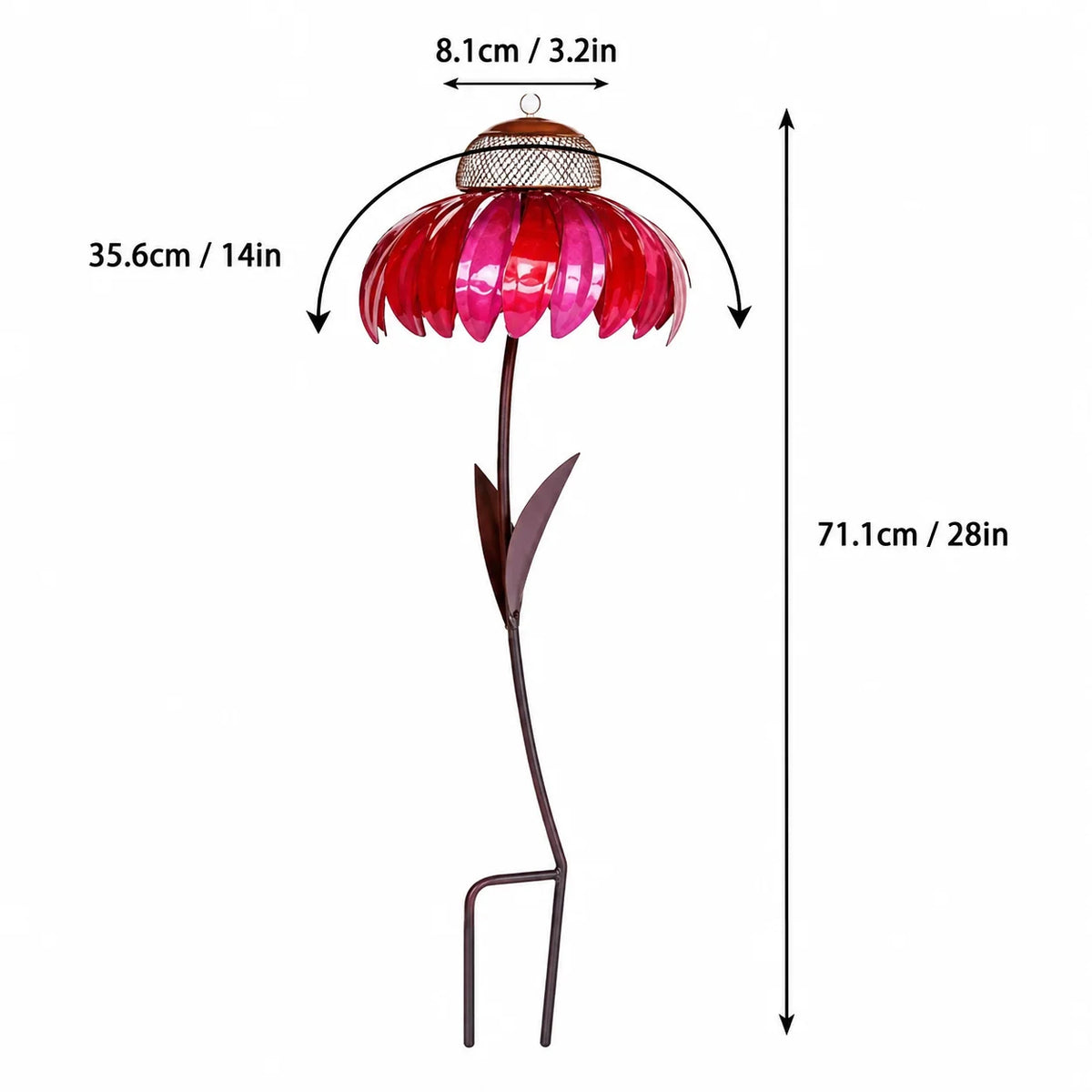Bird Feeder Metal Sunflower Design Ground Stake Mounting