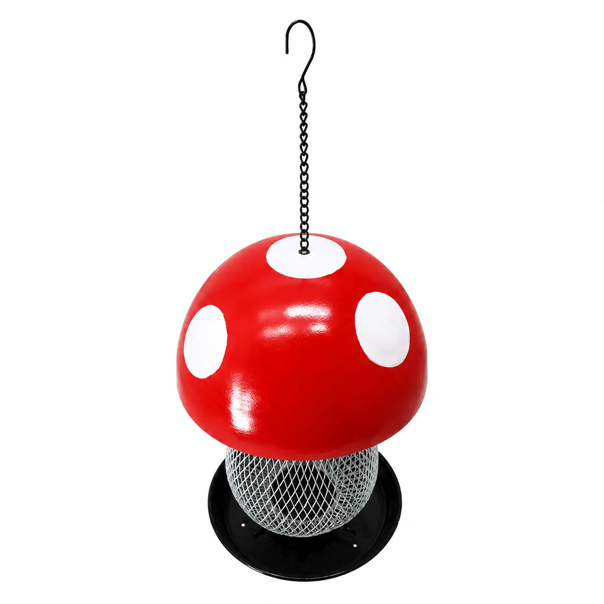 Bird Feeder Mushroom-Shaped Mesh Silo With Feeding Tray