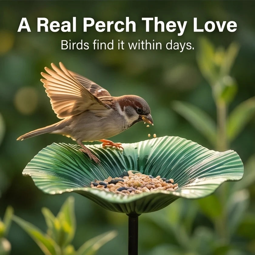 Bird Feeder Stake Hand-Painted Weather-Resistant Iron