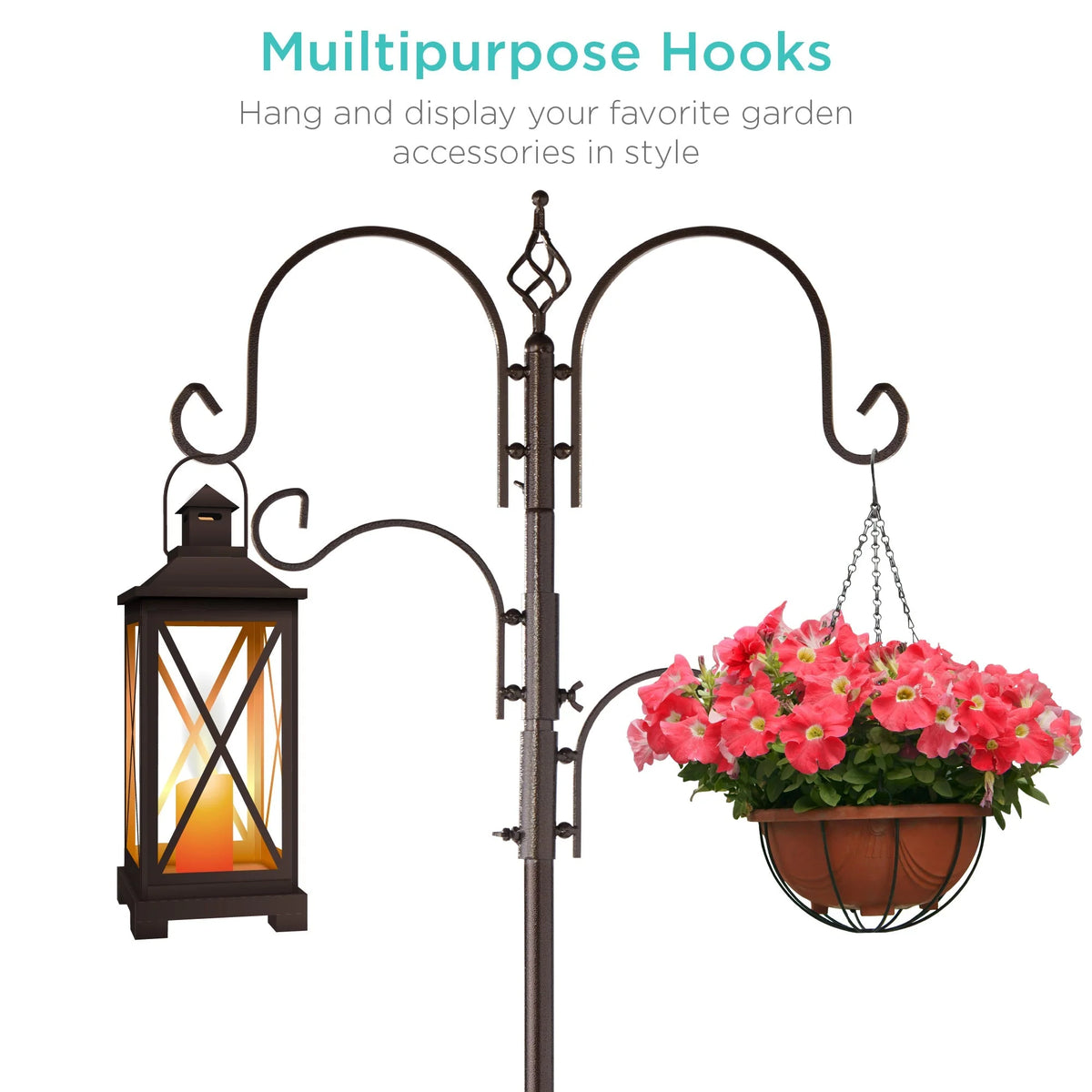 Bird Feeding Station Steel 4-Hook Feeder Set