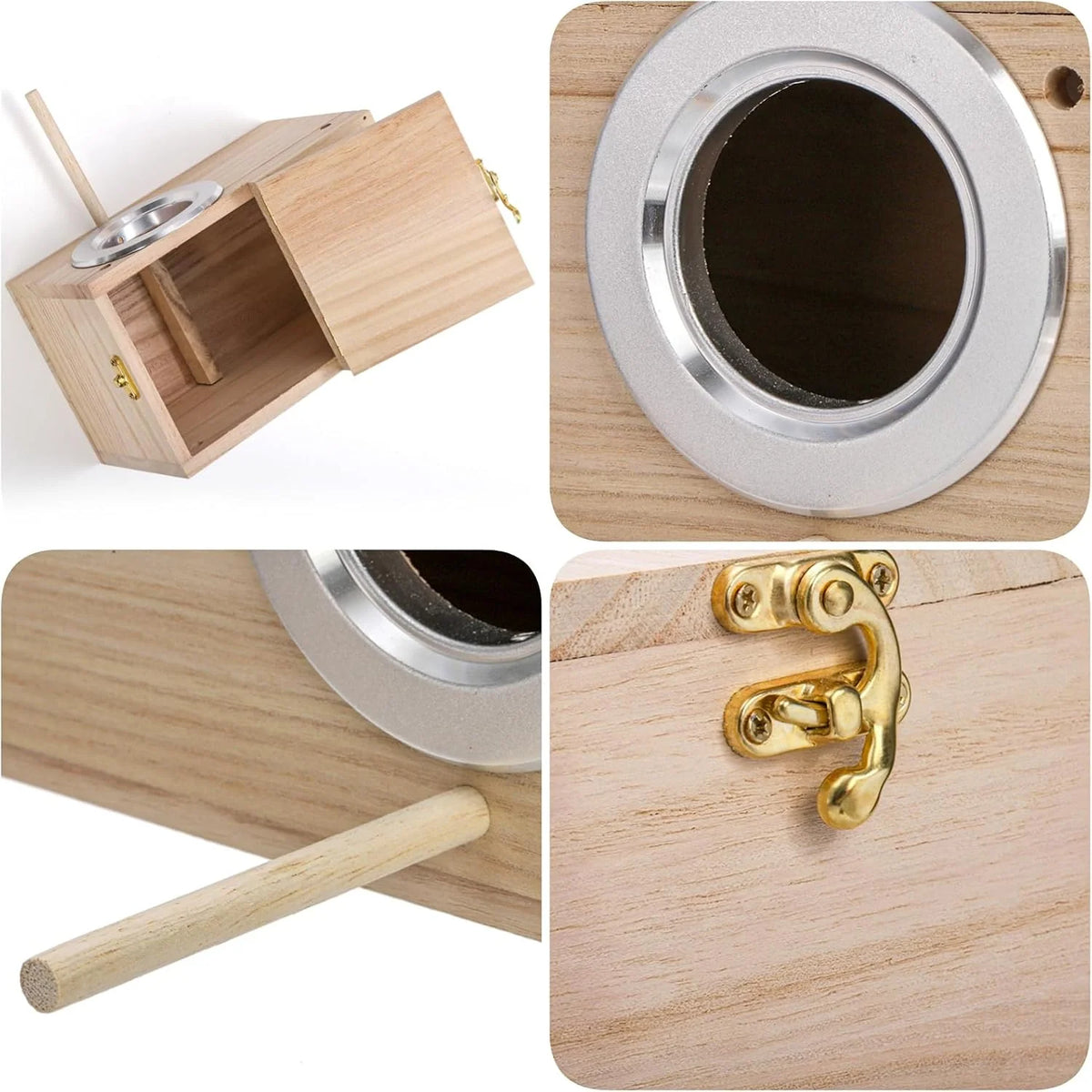 Bird Nesting Box Paulownia Wood Removable Top