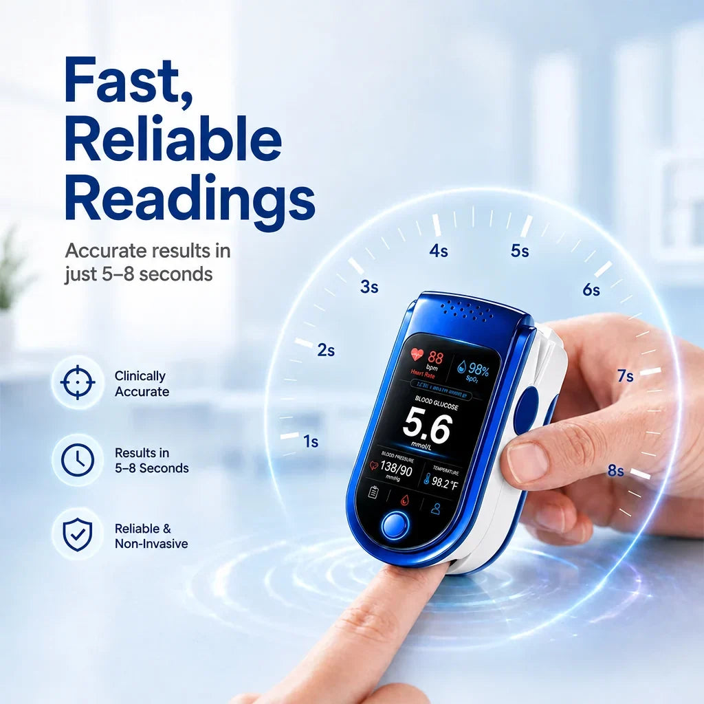 Blood Glucose Monitor Needle-Free Non-Invasive Daily Tracking