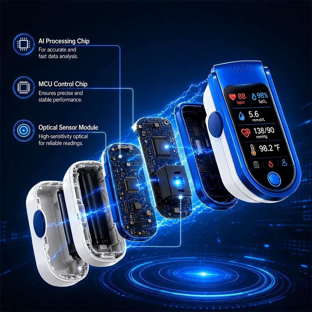 Blood Glucose Monitor Needle-Free Non-Invasive Daily Tracking