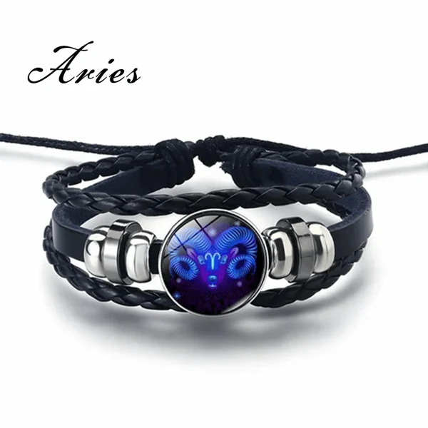 Bracelet Set Zodiac Design Adjustable Stretch Fit 2-Pack