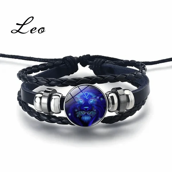 Bracelet Set Zodiac Design Adjustable Stretch Fit 2-Pack