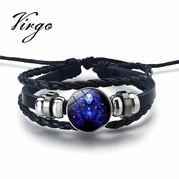 Bracelet Set Zodiac Design Adjustable Stretch Fit 2-Pack