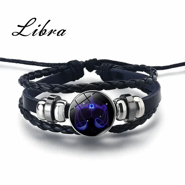 Bracelet Set Zodiac Design Adjustable Stretch Fit 2-Pack