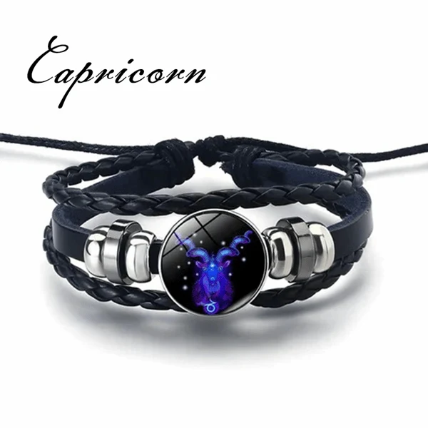 Bracelet Set Zodiac Design Adjustable Stretch Fit 2-Pack