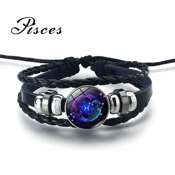 Bracelet Set Zodiac Design Adjustable Stretch Fit 2-Pack