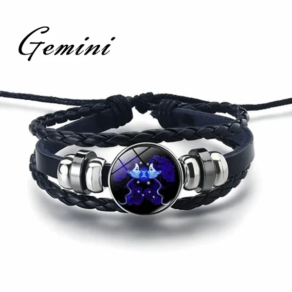 Bracelet Set Zodiac Design Adjustable Stretch Fit 2-Pack