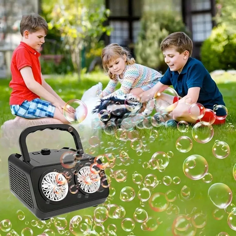 Bubble Machine Multi-Outlet LED Rechargeable Cordless