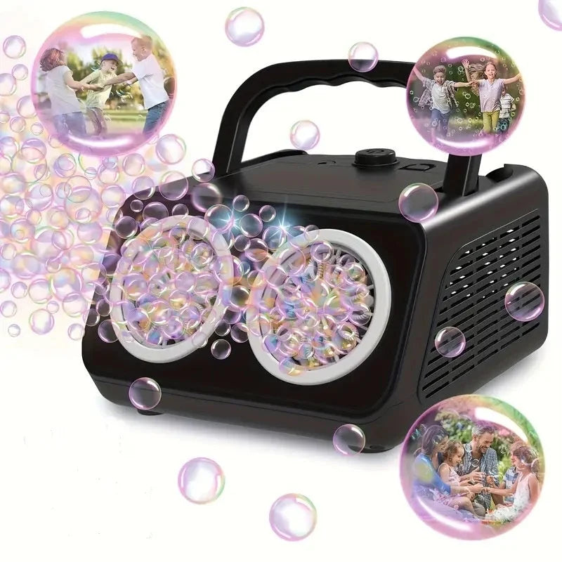 Bubble Machine Multi-Outlet LED Rechargeable Cordless