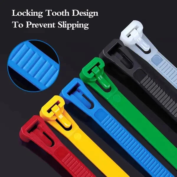 Cable Ties Reusable Self-Locking Nylon Set of 200