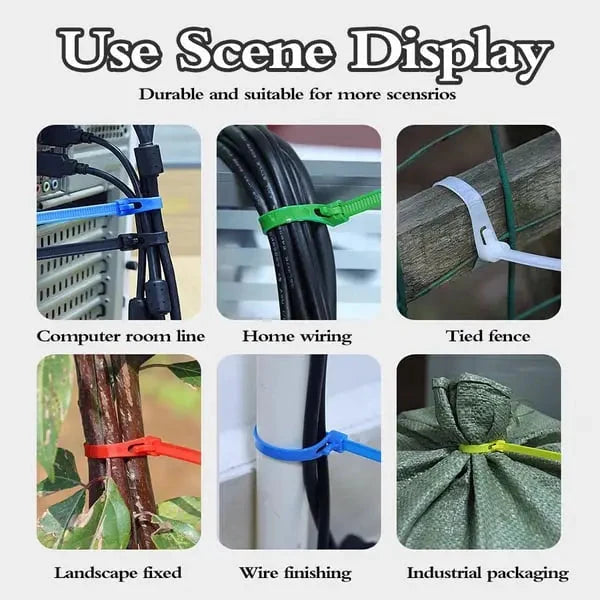Cable Ties Reusable Self-Locking Nylon Set of 200