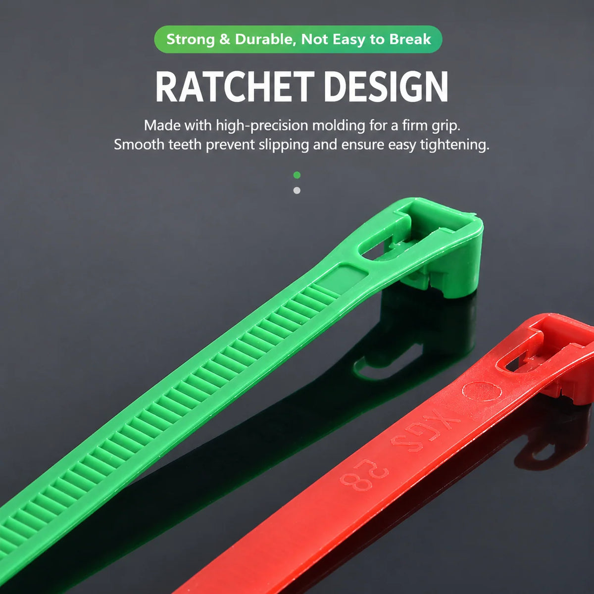 Cable Ties Reusable Self-Locking Nylon Set of 200