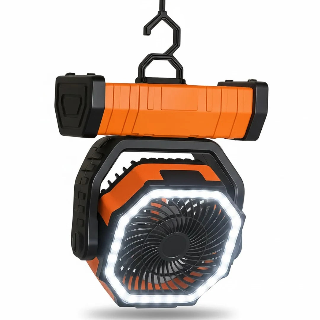 Camping Fan LED Light & USB Power Bank 20,000mAh Battery