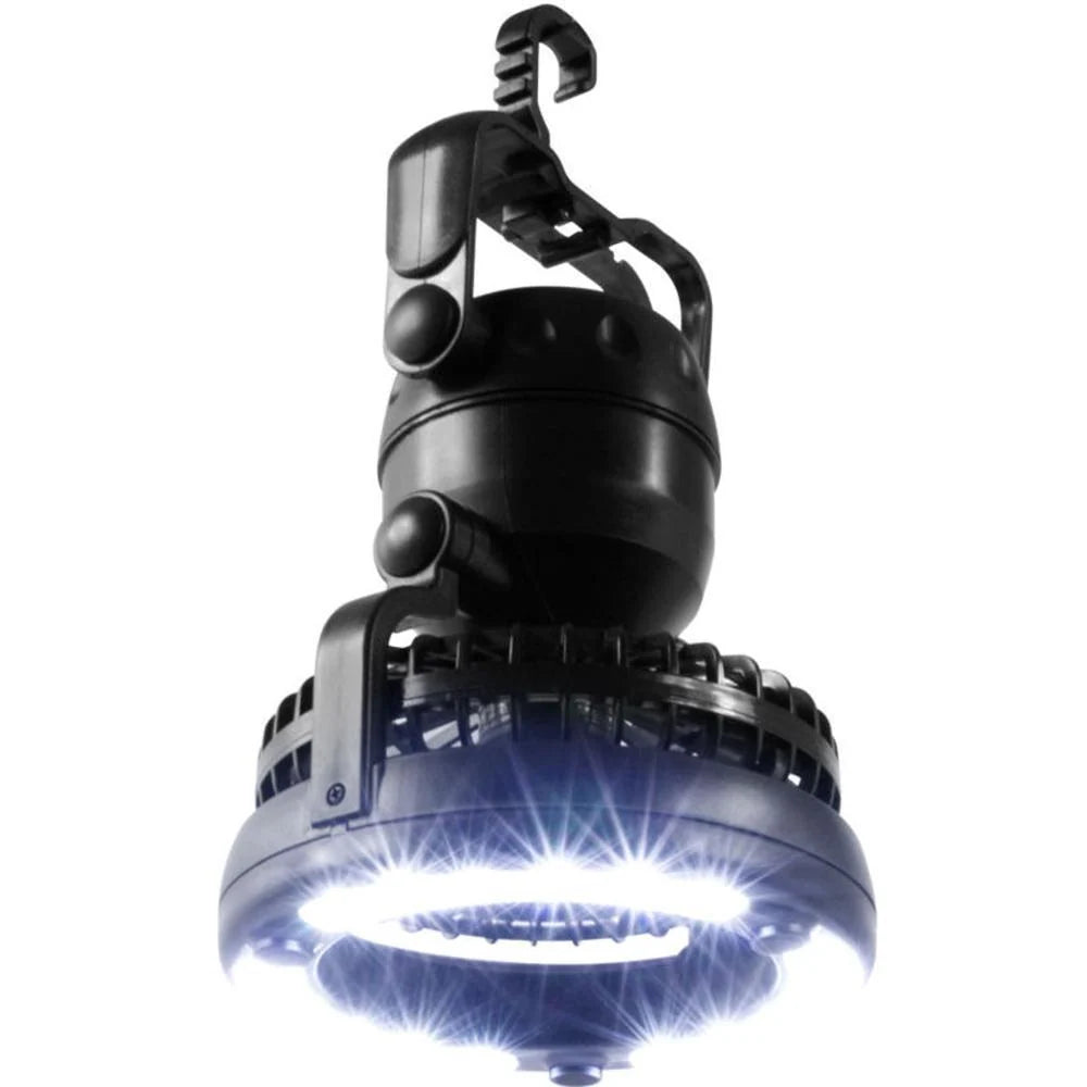 Camping Fan with LED Light Battery-Powered 18 LEDs
