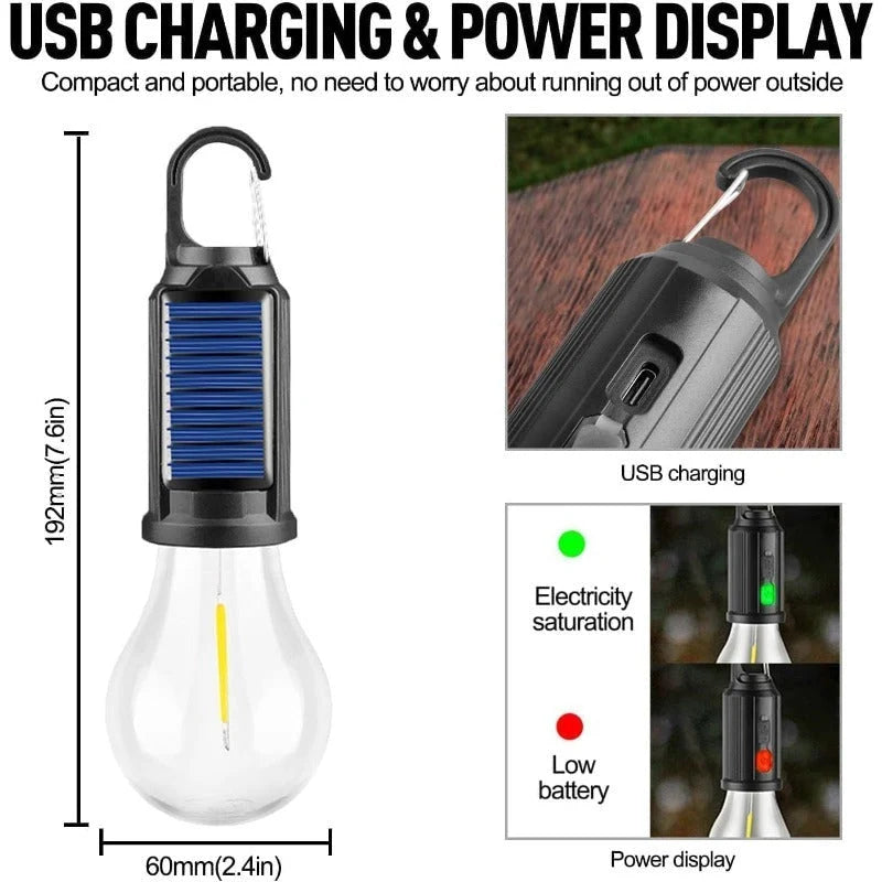 Camping Lantern Solar & USB Rechargeable Three Brightness Modes