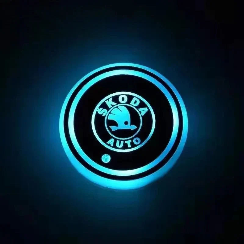 Car Cup Holder Coasters Multicolor LED Motion-Activated USB-Rechargeable