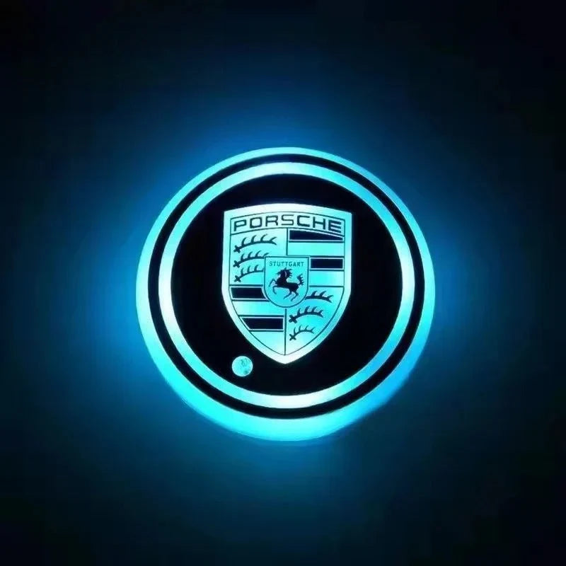 Car Cup Holder Coasters Multicolor LED Motion-Activated USB-Rechargeable