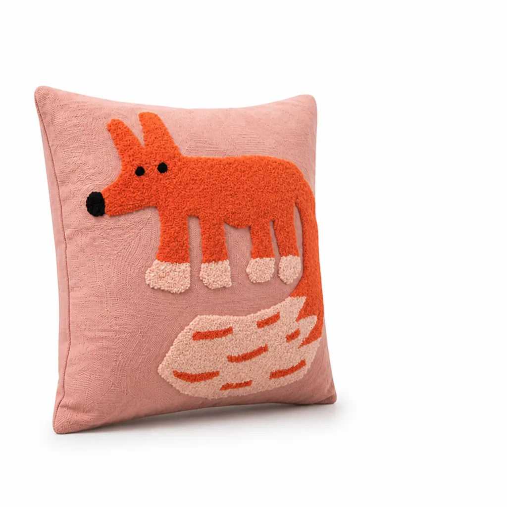 Cartoon Animal Embroidery Cushion Cover (45x45 cm)