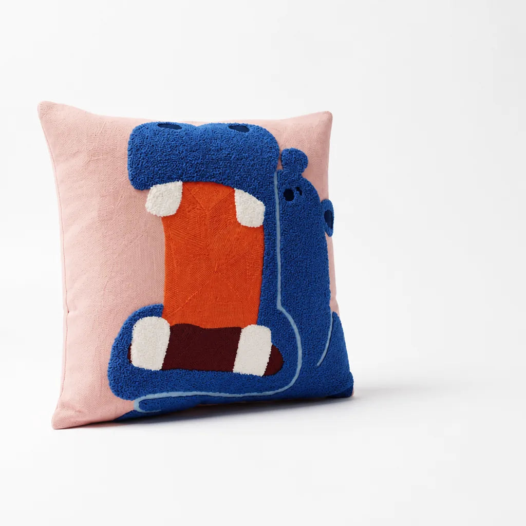 Cartoon Animal Embroidery Cushion Cover (45x45 cm)