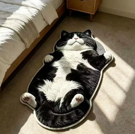 Cat Rug Cat-Shaped Washable Non-Slip Backing