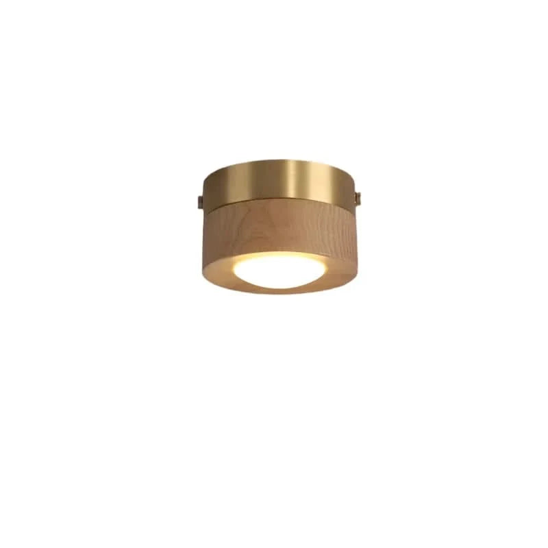 Ceiling Light Natural Wood Integrated LED Three-Color Lighting