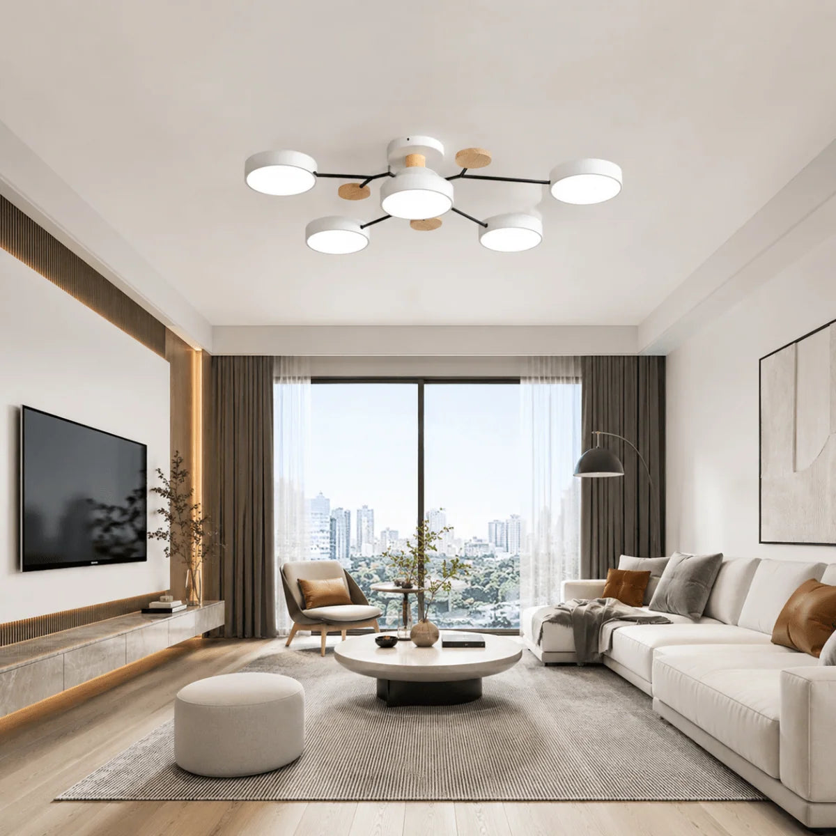 Ceiling Light Slim Round Replaceable Three-Color LED