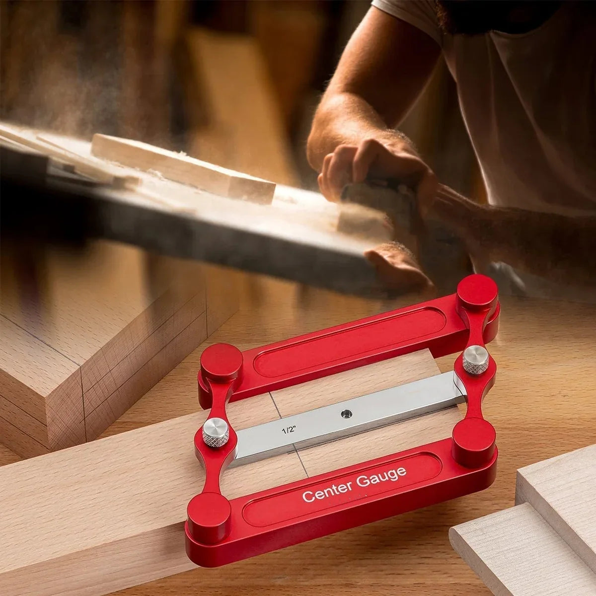 Center Marking Gauge Set Adjustable Two-Sided 9 Strips